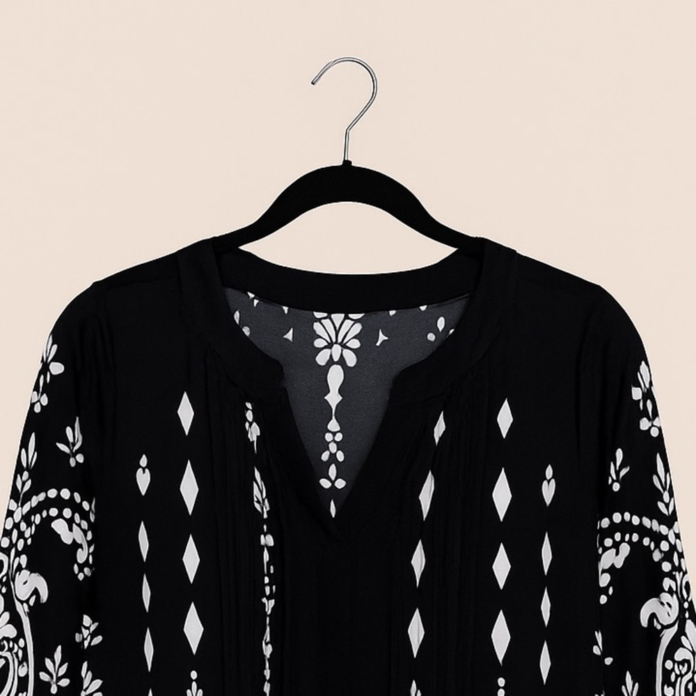 Serengeti Black & White Shift Dress – Women’s Medium – High-Low Hem - Picture 3 of 3